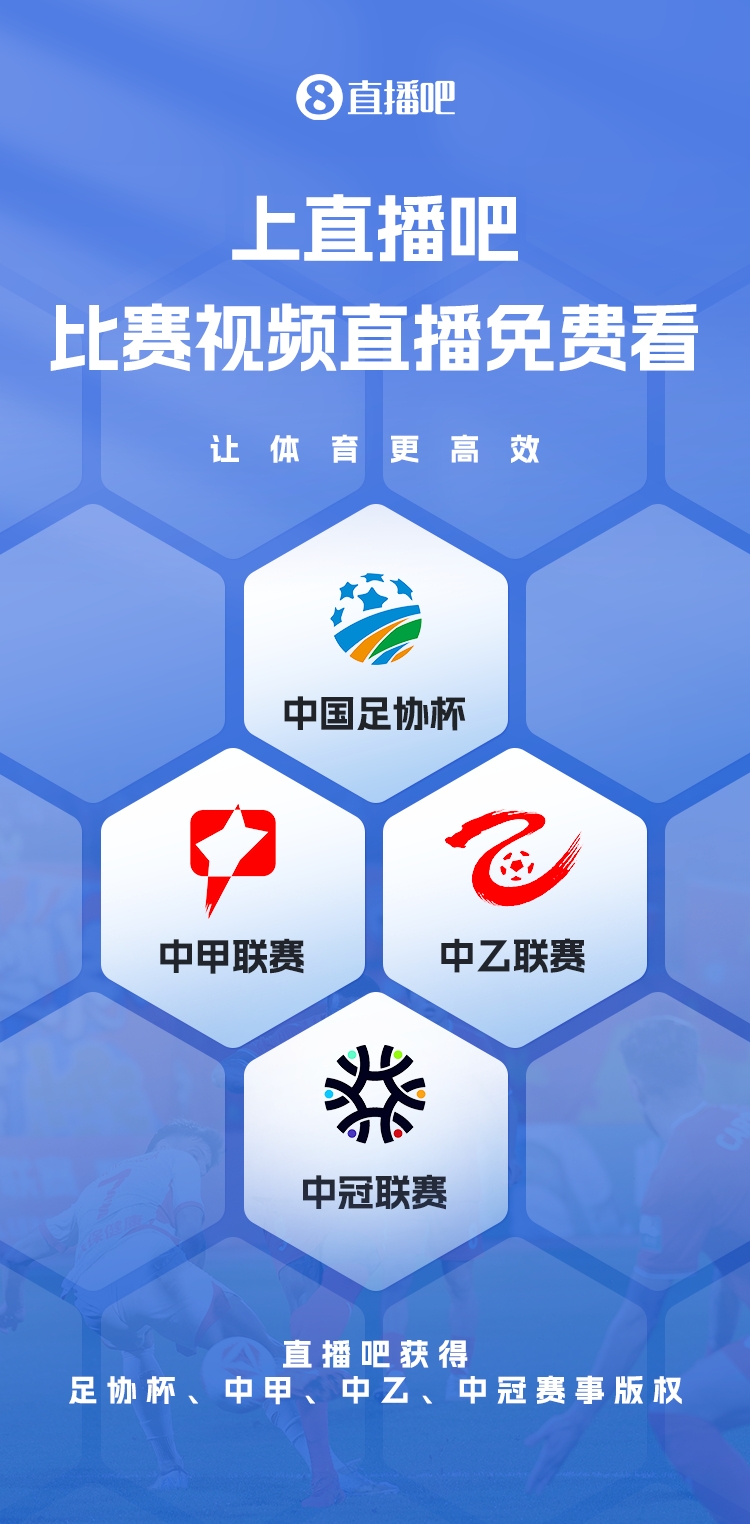 官宣！直播吧獲足協(xié)杯、中甲、中乙、中冠賽事版權(quán)，免費視頻直播