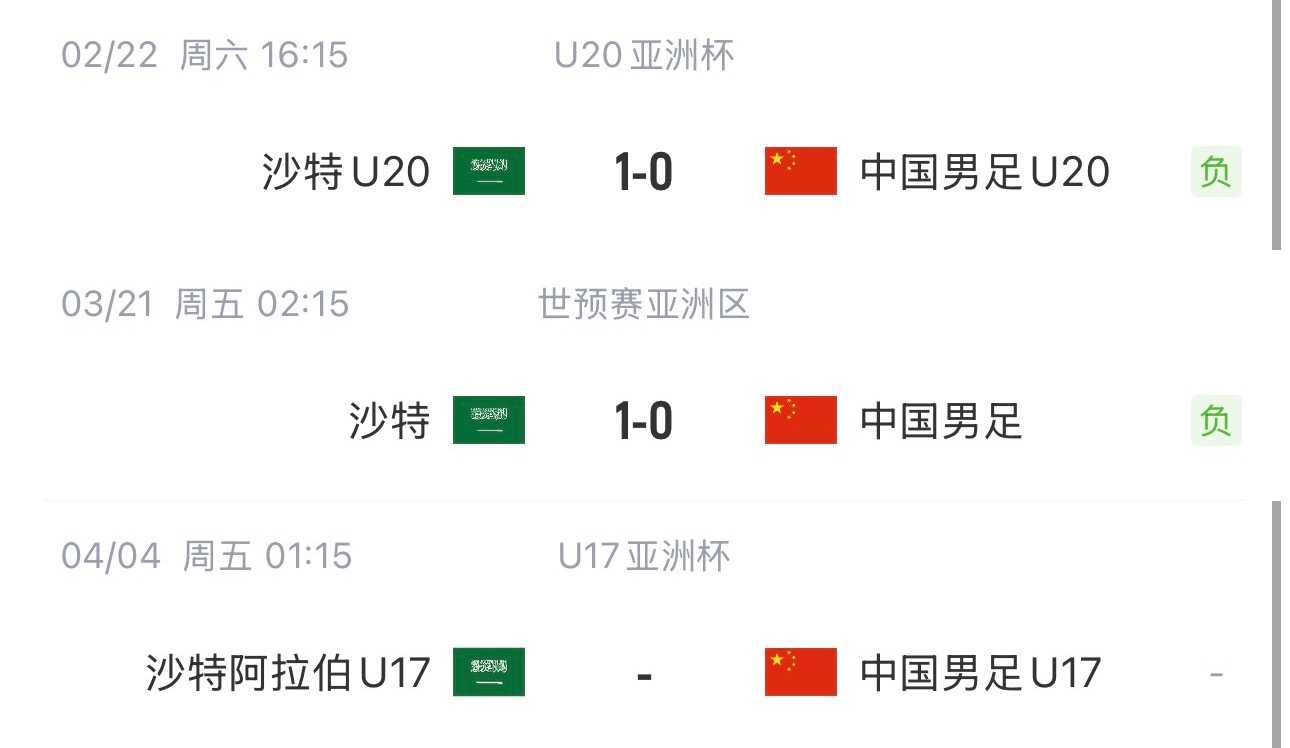 國字號三遇沙特！國少U17亞洲杯首戰(zhàn)對陣沙特，此前國足&國青均負(fù)
